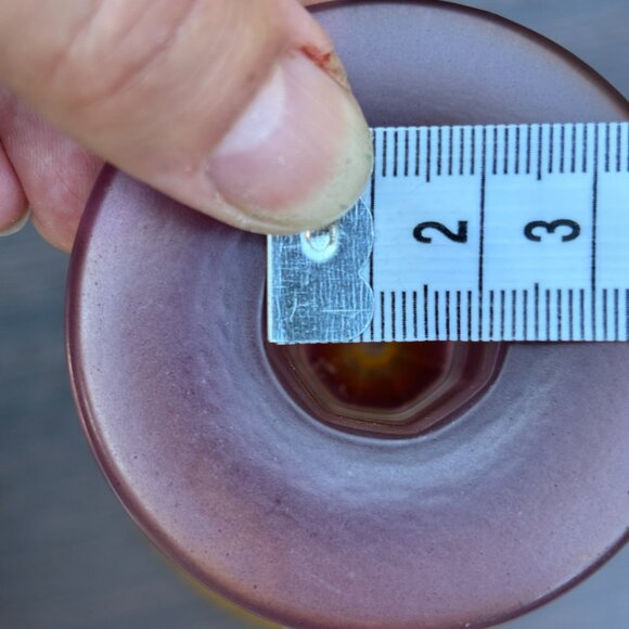 Pair of Vintage Satin Pressed Glass Candle Holders with Amber Purple Gradient - Picture 13 of 15